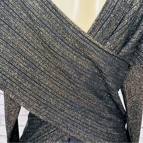 DEREK LAM 10 CROSBY Lurex Crossover Knit Top size S - Picture 3 of 9